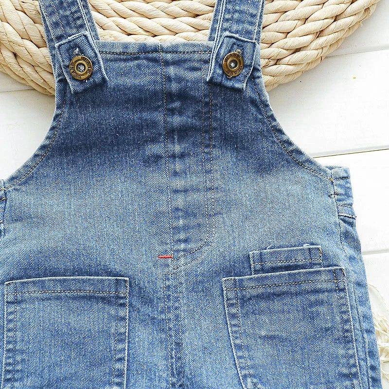 Toddler Denim Suspender Overalls — Soft Jeans Dungarees | 0–4Y