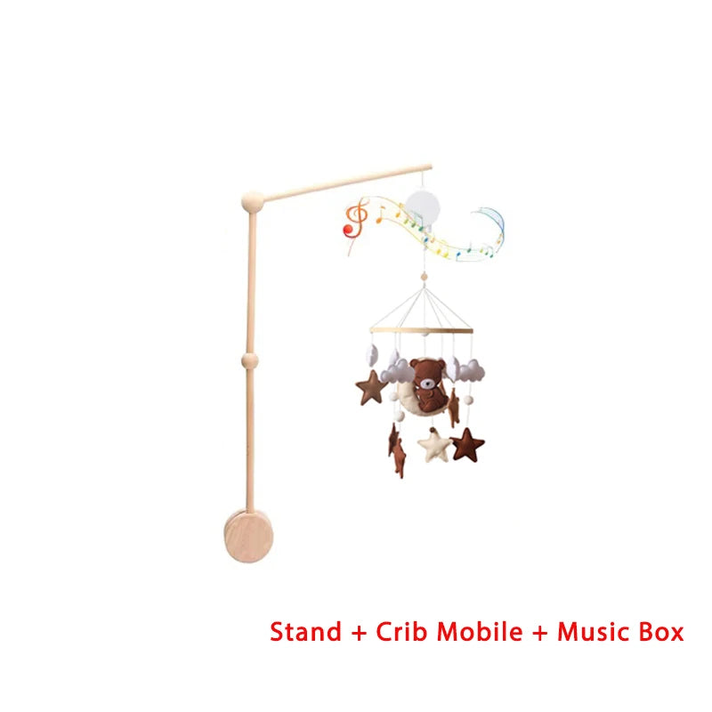 Wooden Crib Mobile – Felt Bear Nursery Mobile with Bell - photo 34