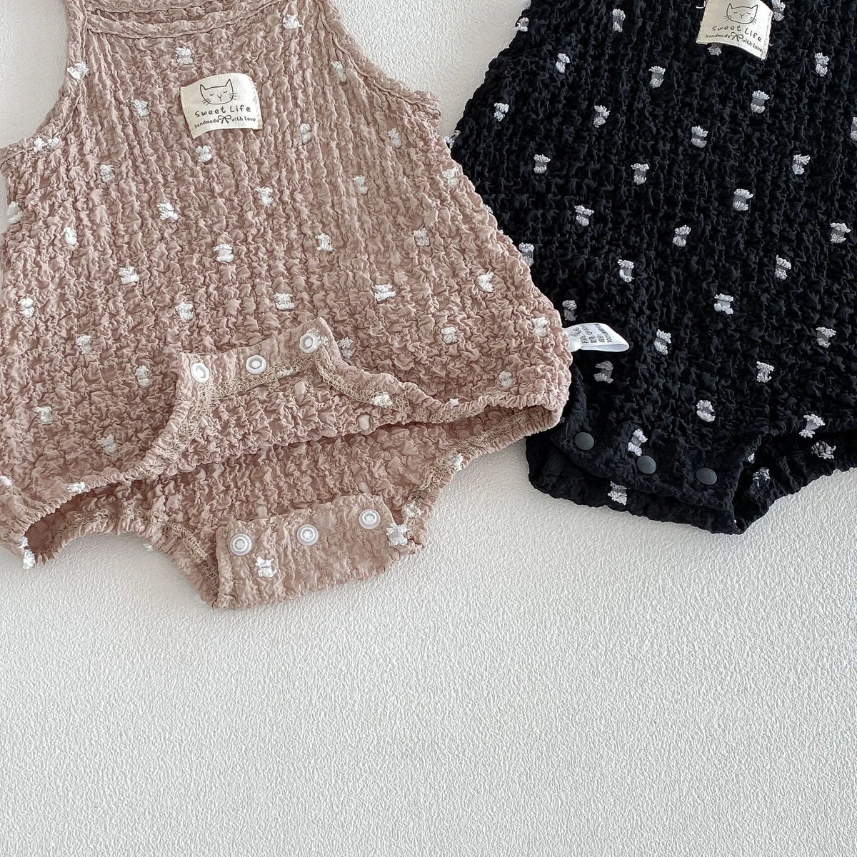 Baby Girl Polka Dot Cami Bodysuit — 100% Cotton Sleeveless Romper | 3–24M - photo 6
