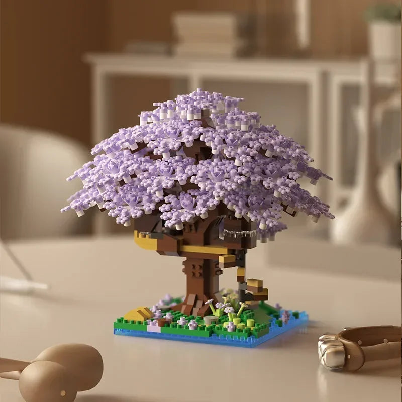 cherry blossom tree house building blocks model - photo 4