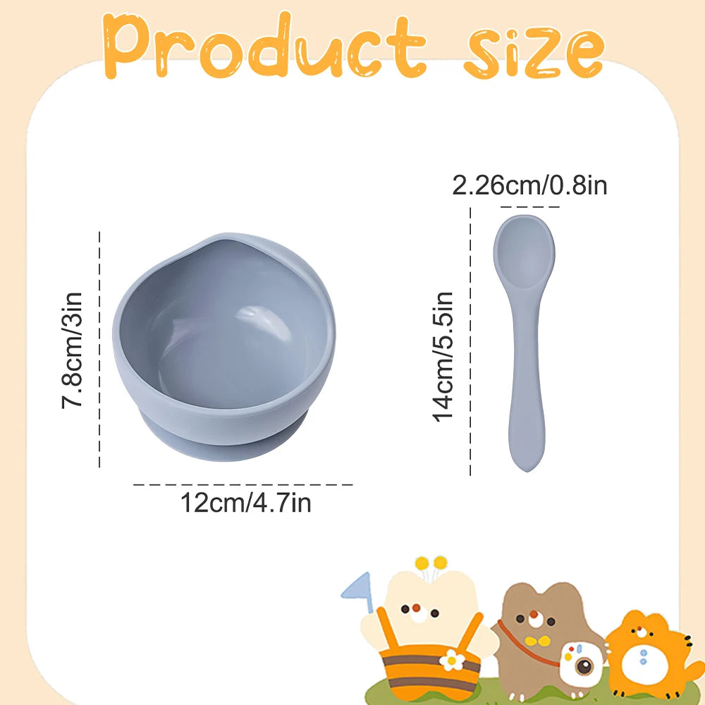 Silicone Suction Baby Bowl & Spoon — Weaning Set | 6M+ - photo 5