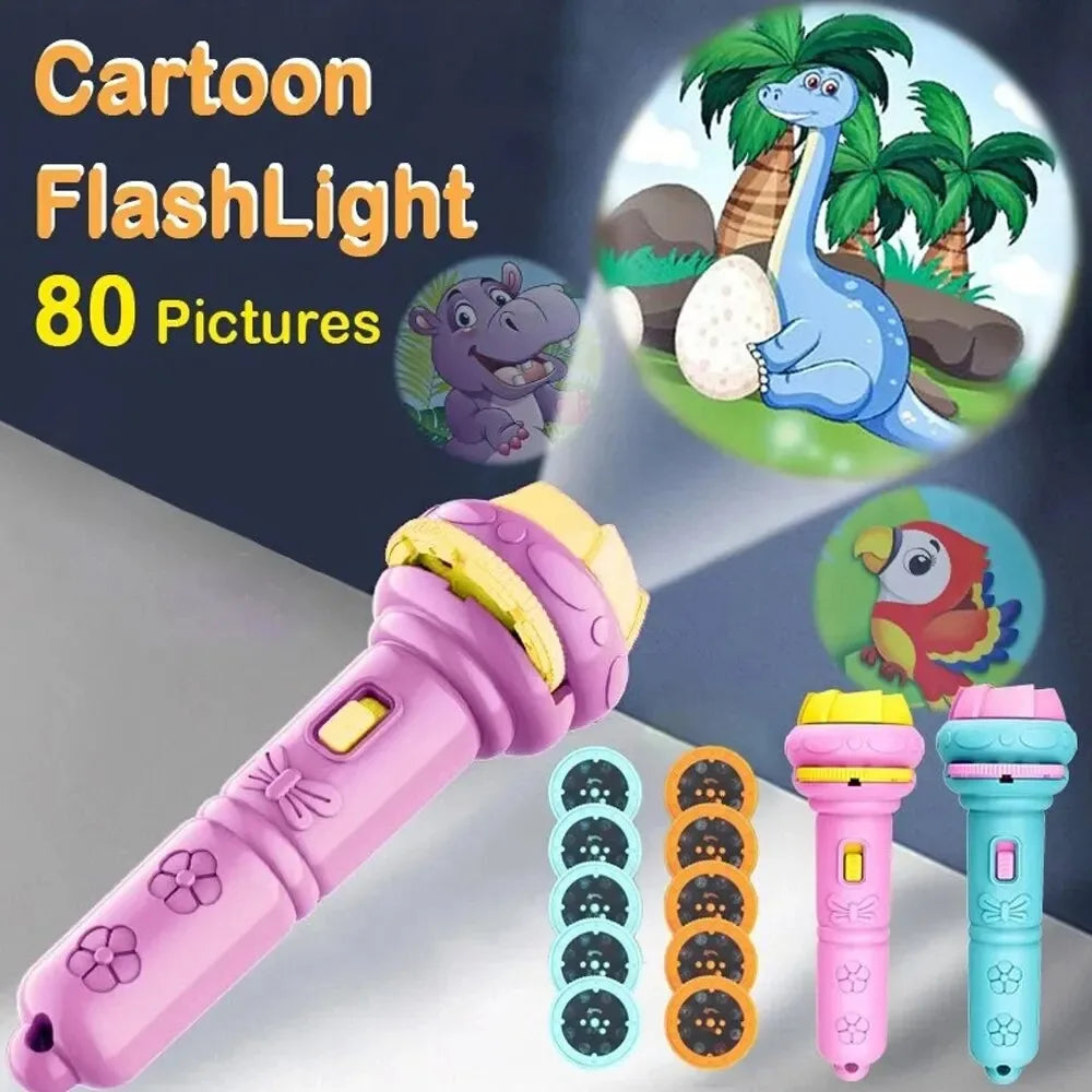 Cartoon projector flashlight bedtime story torch toy