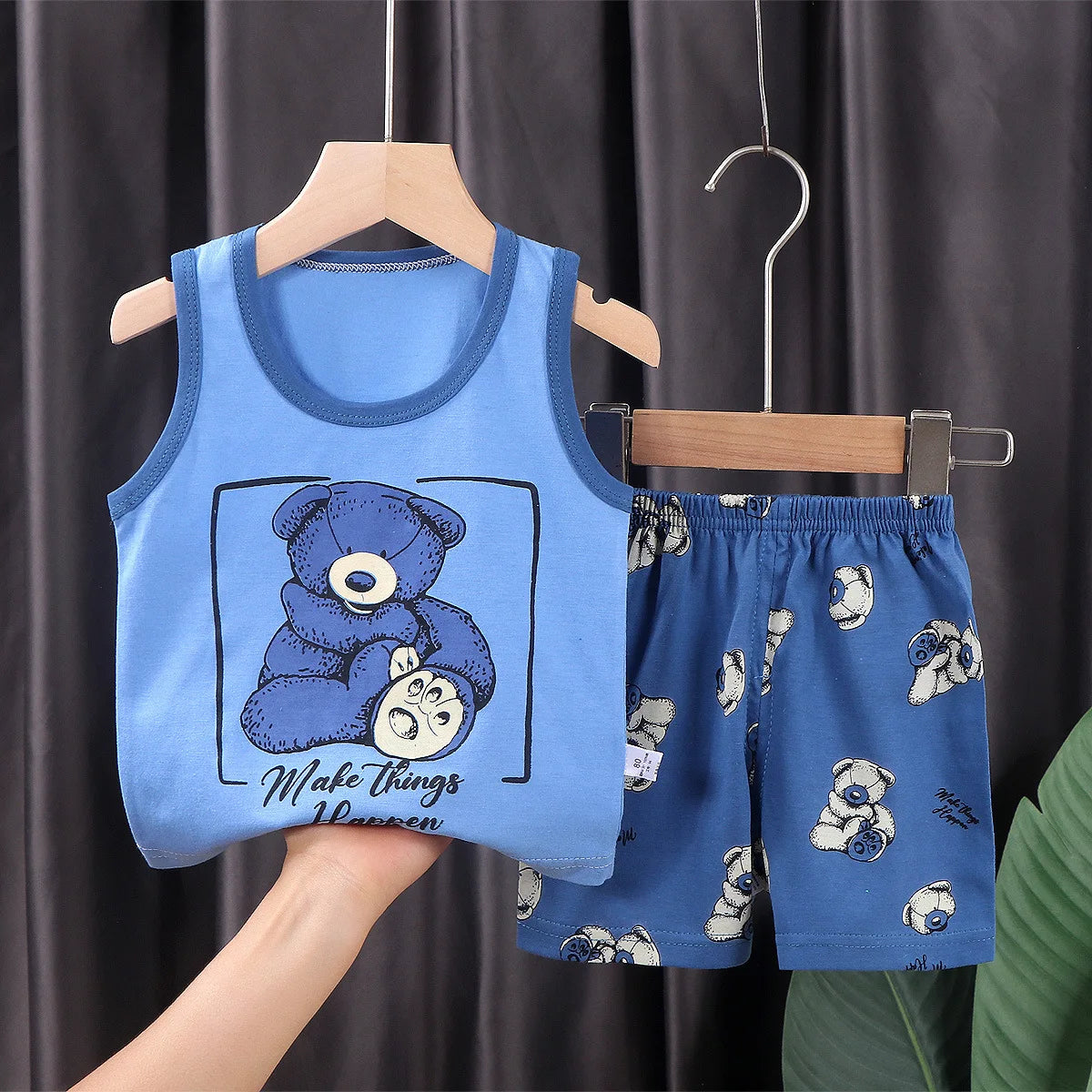 Kids Summer Sleeveless Set – Cotton Vest & Shorts 2pc | 9M–8Y - photo 13