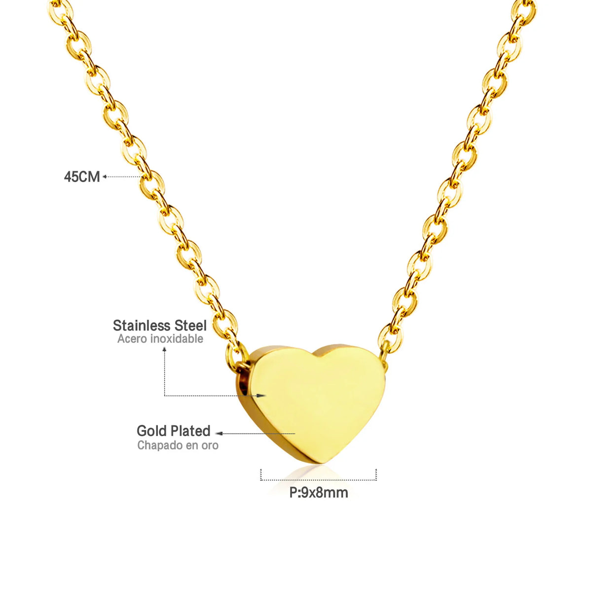 Girls Heart Pendant Necklace - Stainless Steel Mini Charm 5-10Y - photo 8