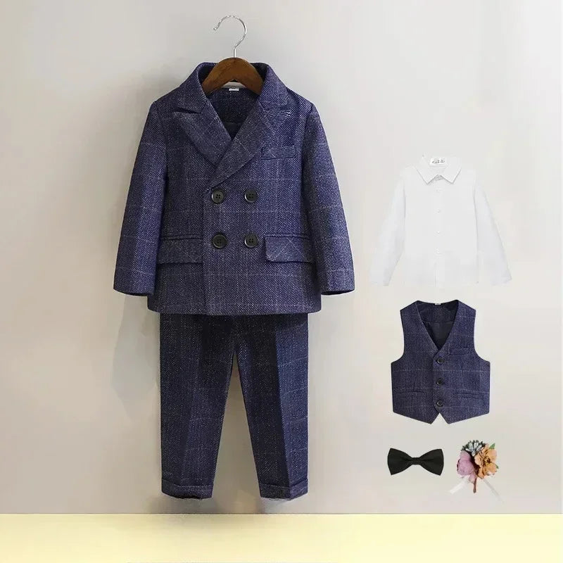 Boys Plaid Blazer Set 2-12Y — Birthday Wedding Performance Formal - photo 10