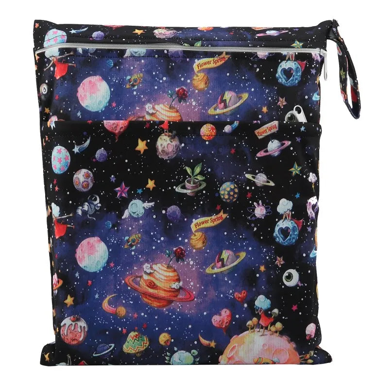 Wet/Dry Diaper Bag - Two-Zip Waterproof Reusable Pouch - photo 11