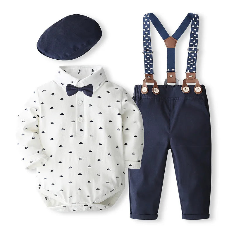 Baby Boy Cotton Gentleman Outfit 4-24M — Newborn Formal Set - photo 3