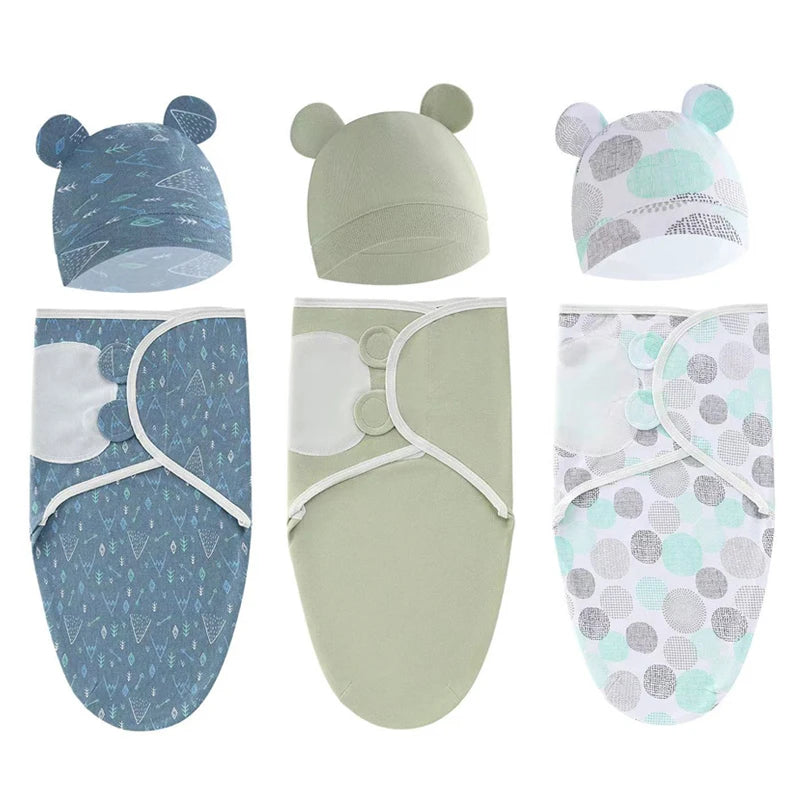 Cotton Baby Swaddle Wrap & Hat Set - Kindle Kids ABC