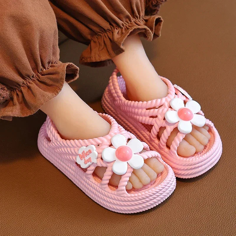 Girls Flower Summer Sandals - Lightweight Non-Slip Age 2-8 - photo 5