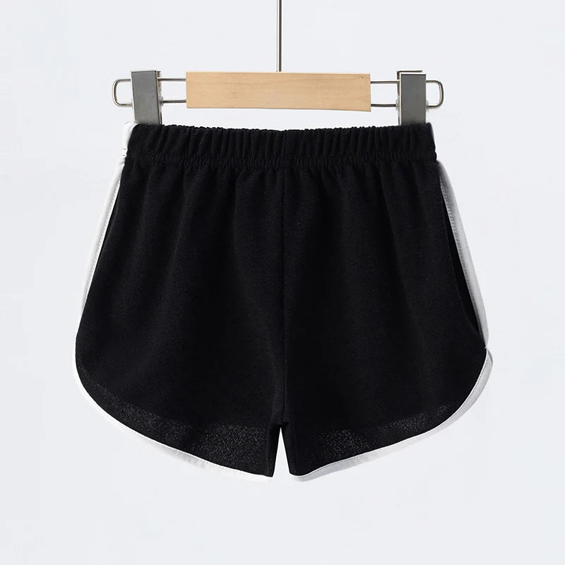 Kids summer shorts solid cotton casual for boys and girls