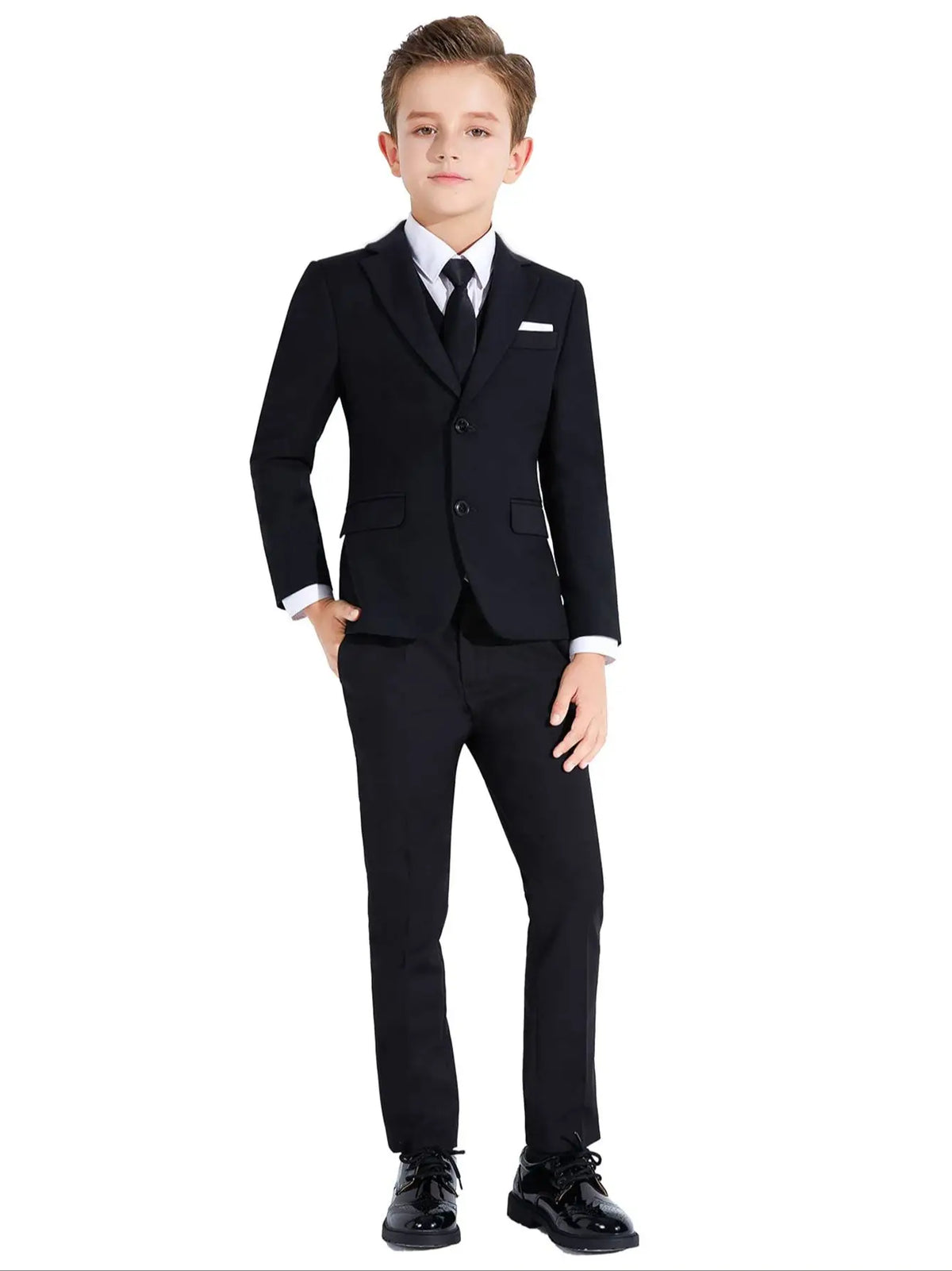 Boys 5-Piece Formal Suit Set — Slim Fit Dresswear Ceremony Wedding - photo 7