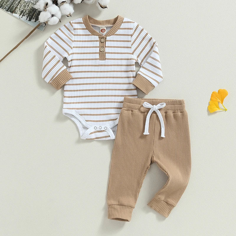 Ribbed Striped Cotton Baby Set - Kindle Kids ABC - view 2