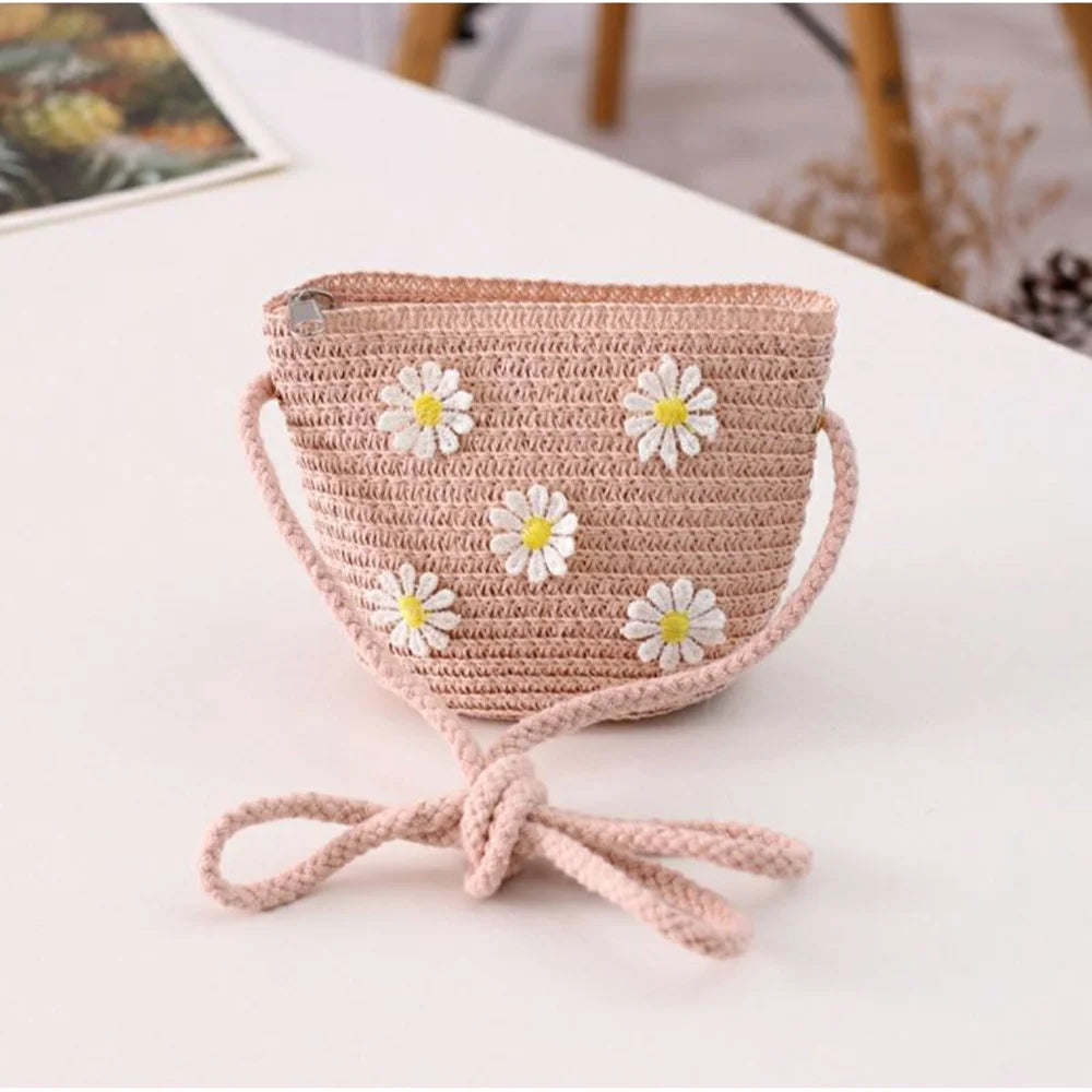 Girls' Straw Crossbody Bag — Natural Woven — photo 4