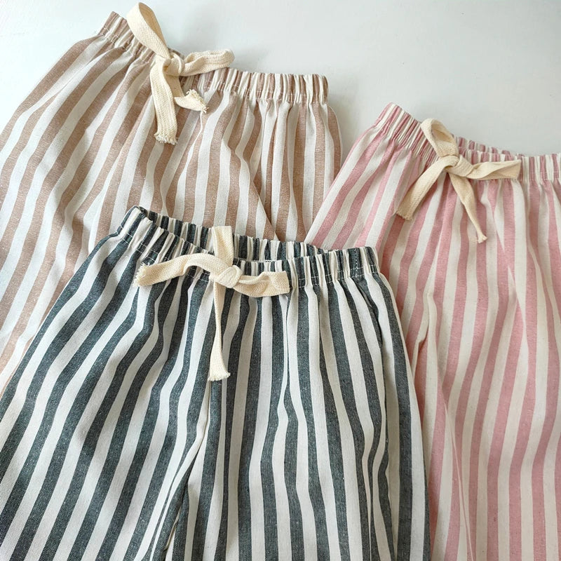 Kids cotton-linen summer shorts for boys and girls