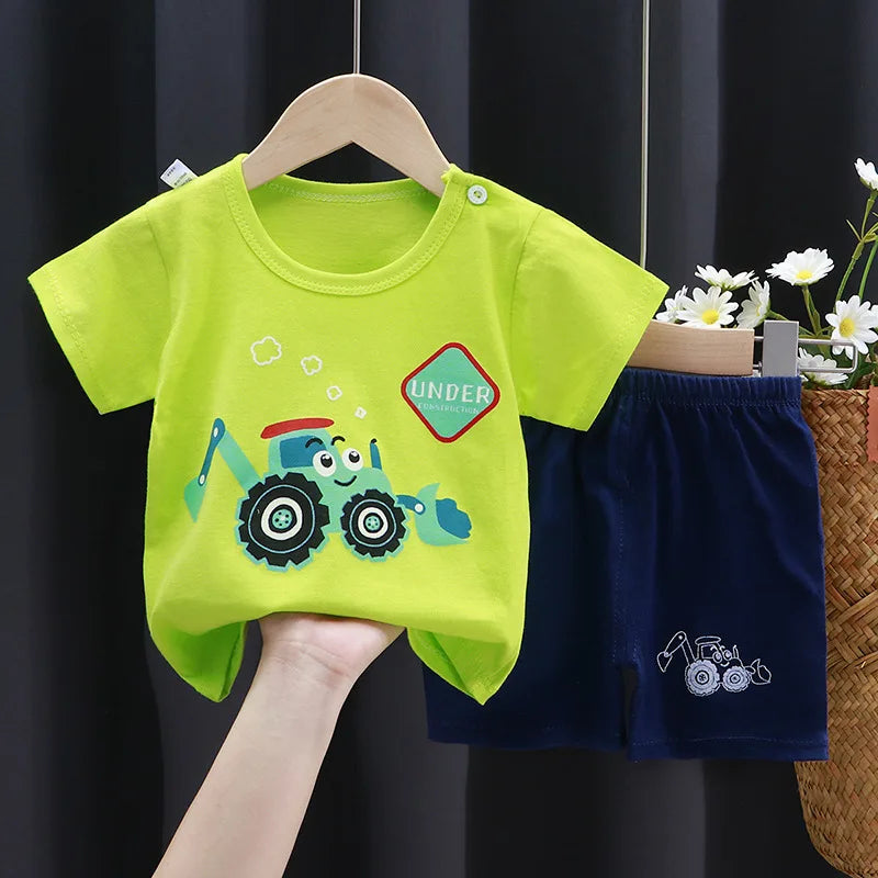 Boys' Cartoon T-Shirt & Shorts Set - Kindle Kids ABC