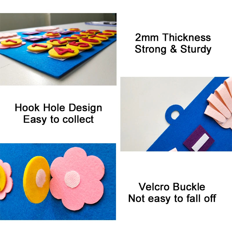 Montessori felt number math board counting toy
