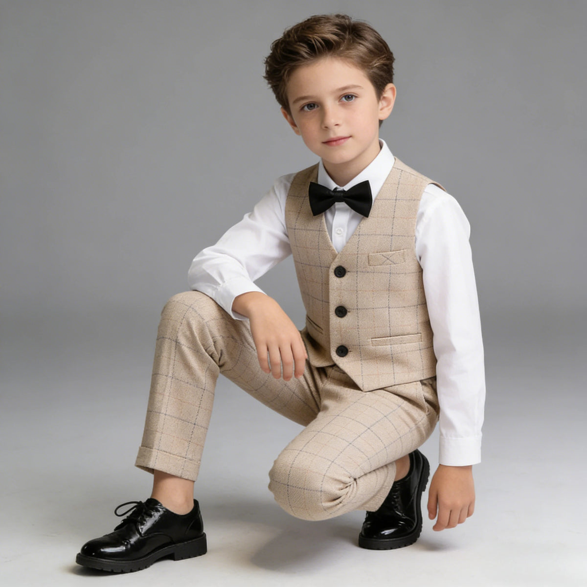 Boys Plaid Blazer Set 2-12Y — Birthday Wedding Performance Formal - photo 4