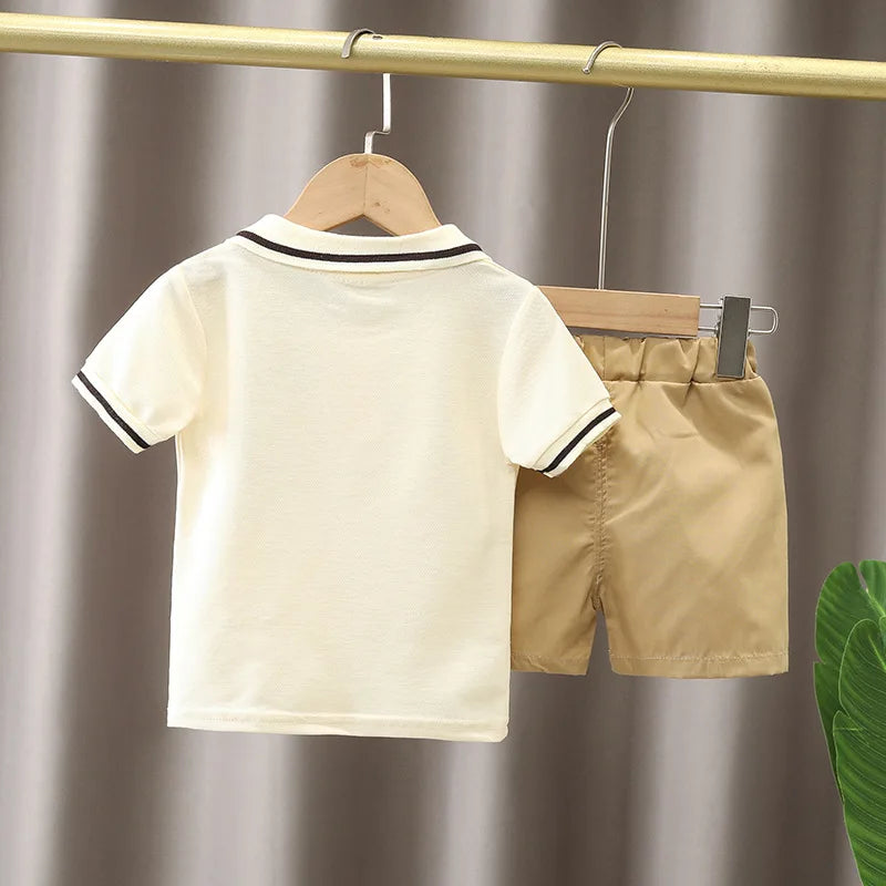 Baby Boy Summer Set – Cotton T-Shirt & Shorts with Cartoon Print
