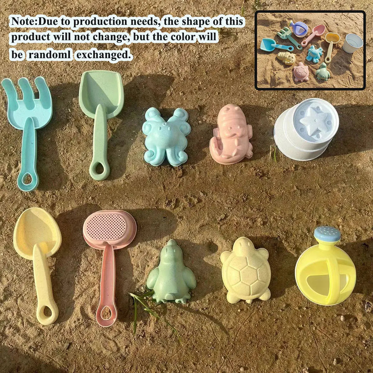 Kids beach sand play set folding bucket and tools