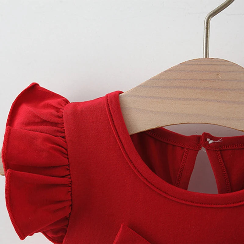 Baby Girl Summer Princess Dress – Bow Flutter Sleeve | 9M–3Y - photo 5