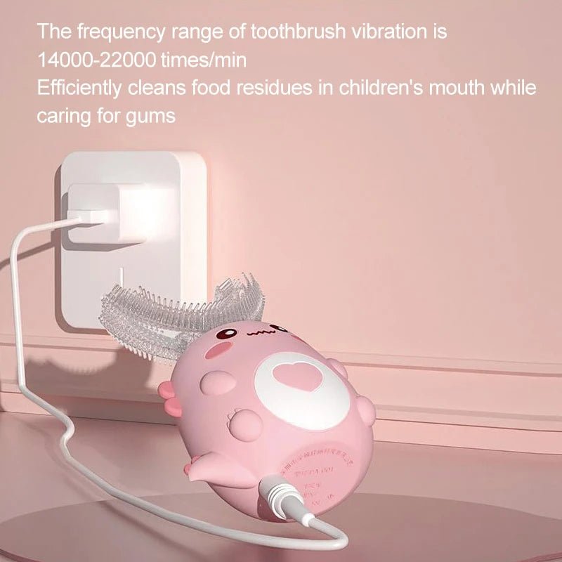 Kids sonic electric U-shape toothbrush 360 degree cleaning ages 2-12Y