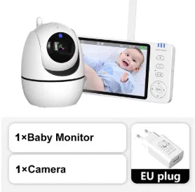 Wireless baby monitor 5 inch pan tilt camera with night vision audio