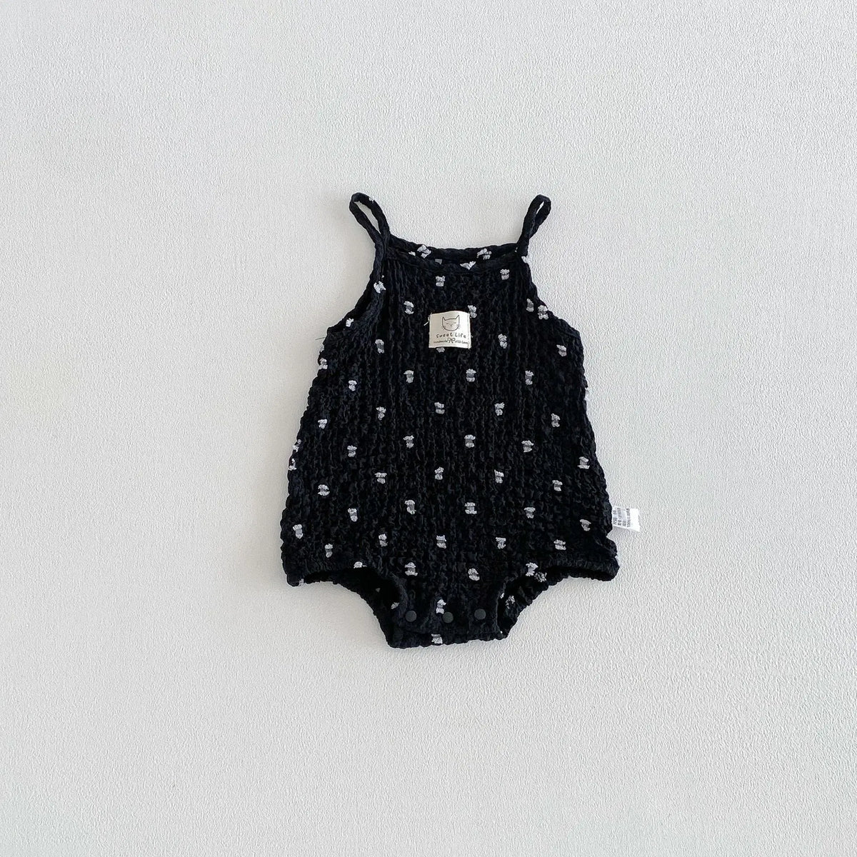 Baby Girl Polka Dot Cami Bodysuit — 100% Cotton Sleeveless Romper | 3–24M - photo 8