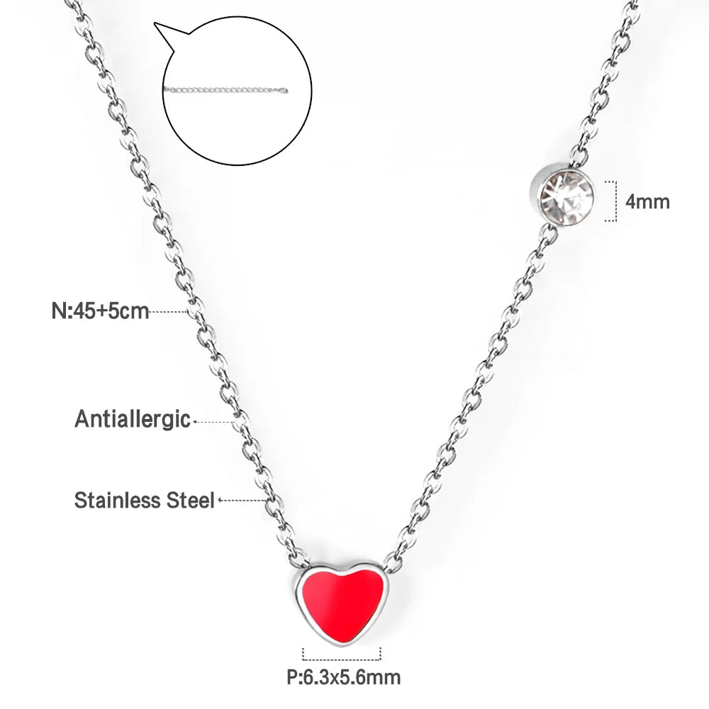 Girls Heart Pendant Necklace - Stainless Steel Mini Charm 5-10Y - photo 16