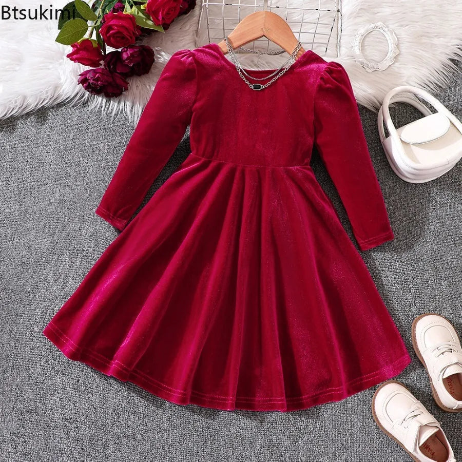 Girls' Velvet Bow Party Dress - Kindle Kids ABC - view 4