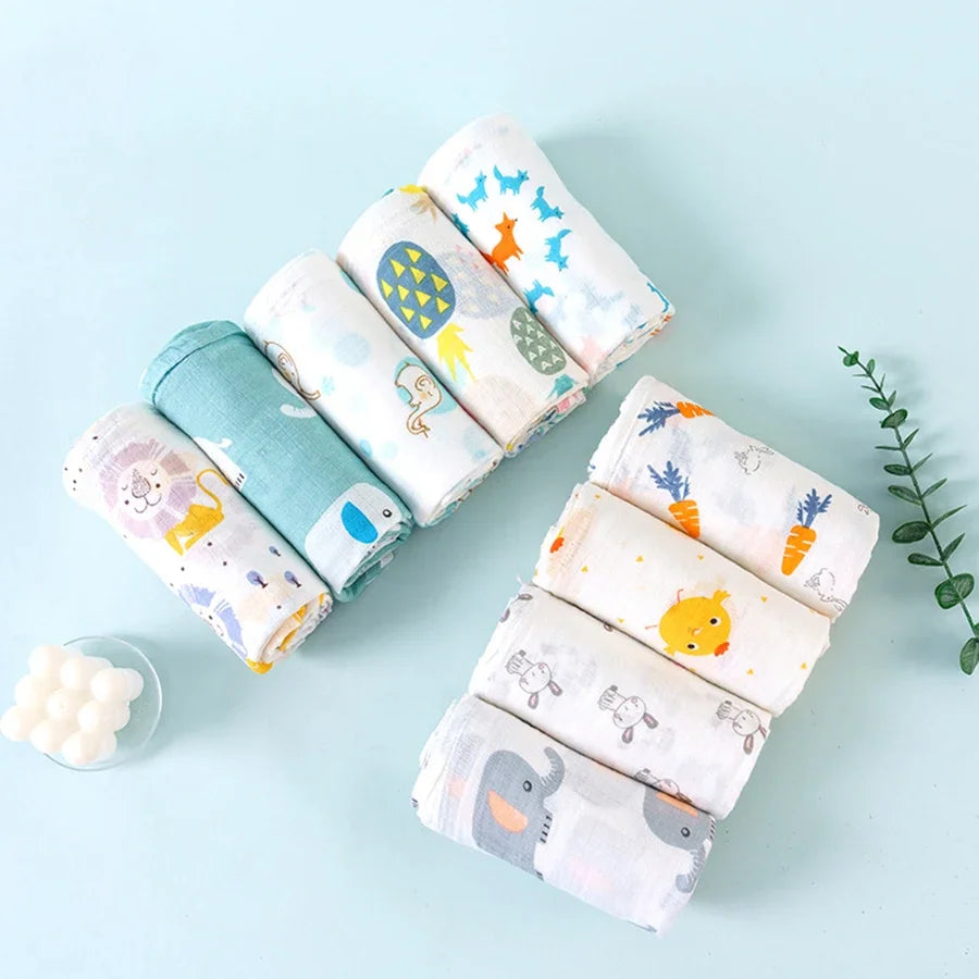 2-Layer Cotton Muslin Baby Swaddle Blanket - Kindle Kids ABC - view 6