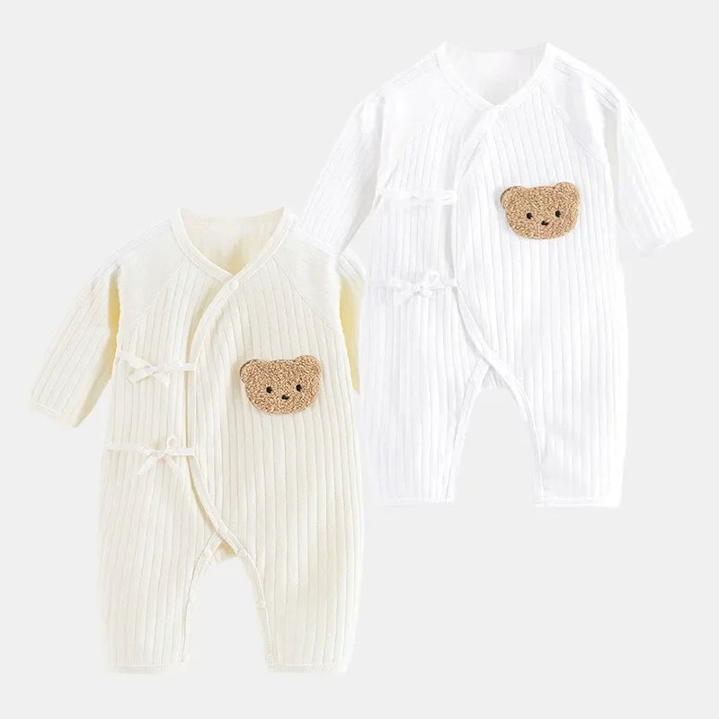 Baby cotton bear print romper jumpsuit newborn