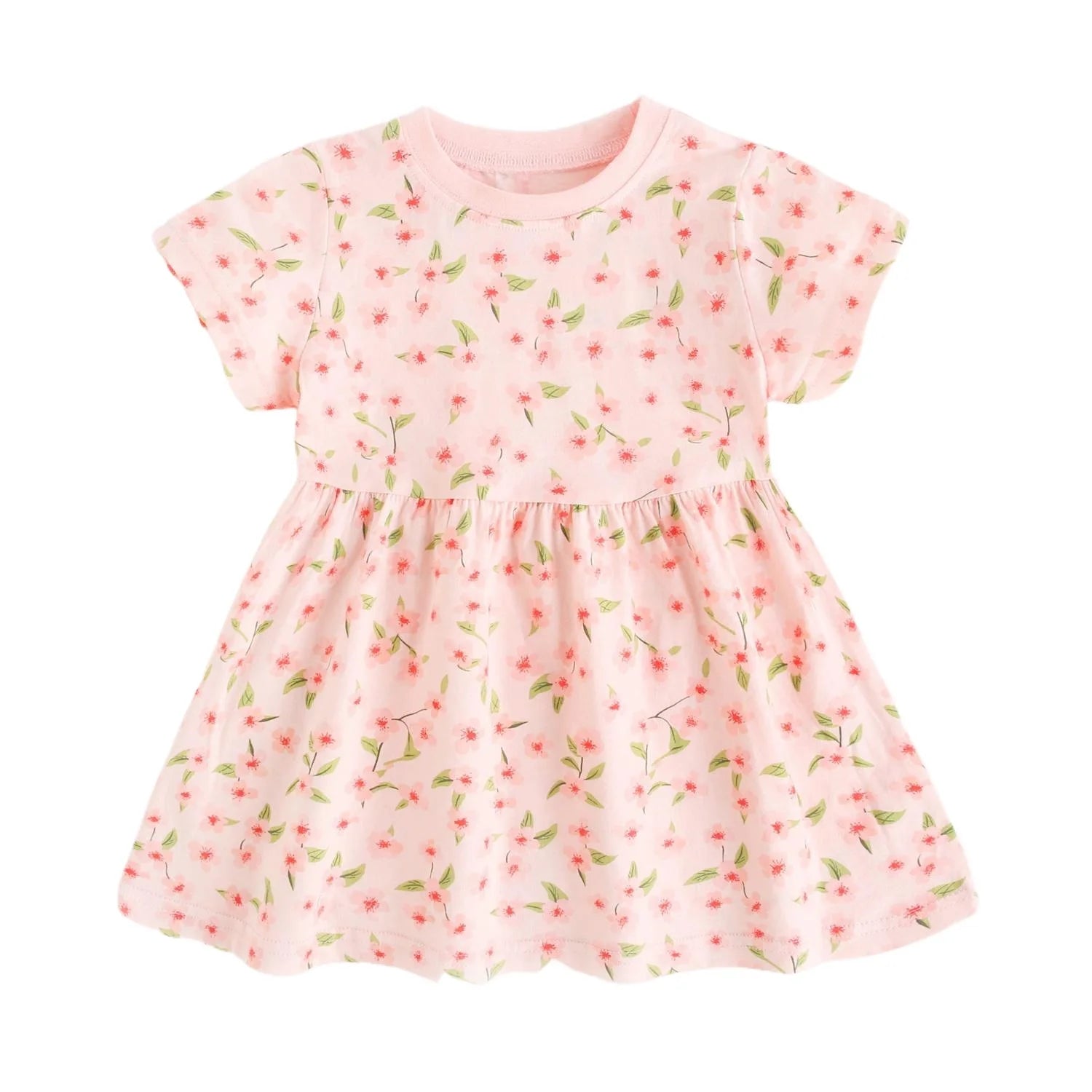 Baby Girl Floral Summer Dress – Soft Cotton Sleeveless A-Line (9M–5Y)