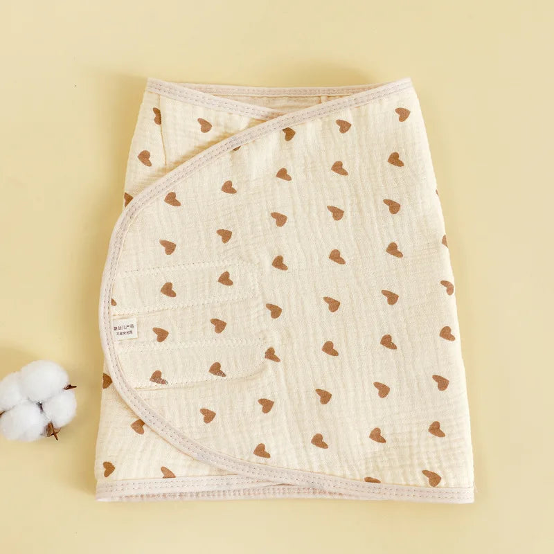 Anti-startle muslin cotton swaddle wrap for newborn baby sleep