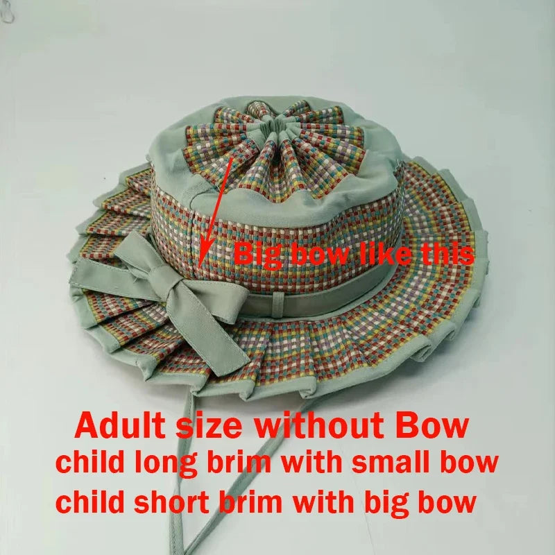 Panama Straw Sun Hat - Foldable Hand-Woven with Plaid Bow - Kids & Adults - photo 12