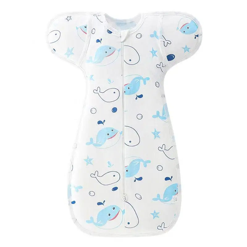 Cotton newborn swaddle sleepsack with snug swaddle-style fit
