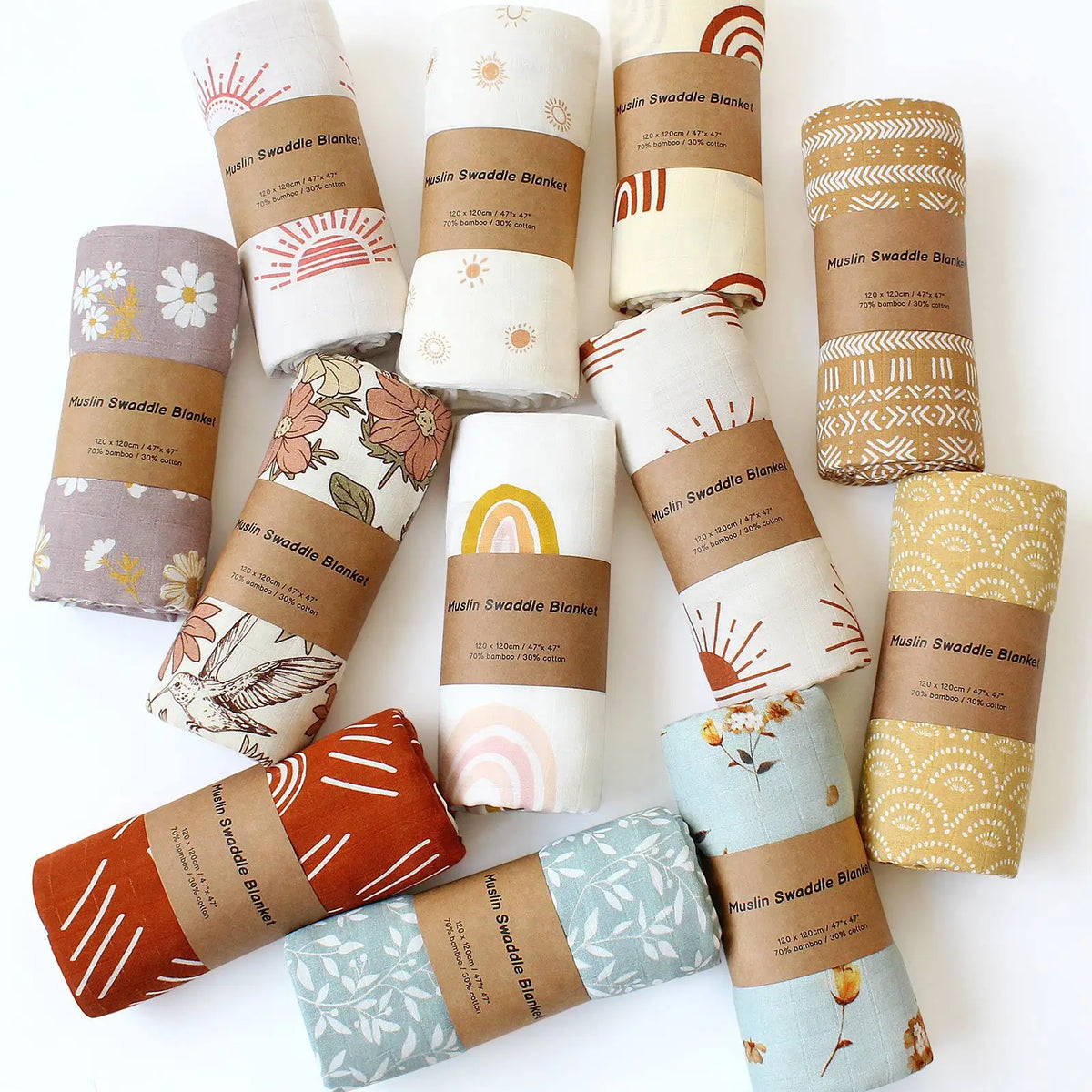 Bamboo Cotton Muslin Baby Swaddle Blanket - Kindle Kids ABC