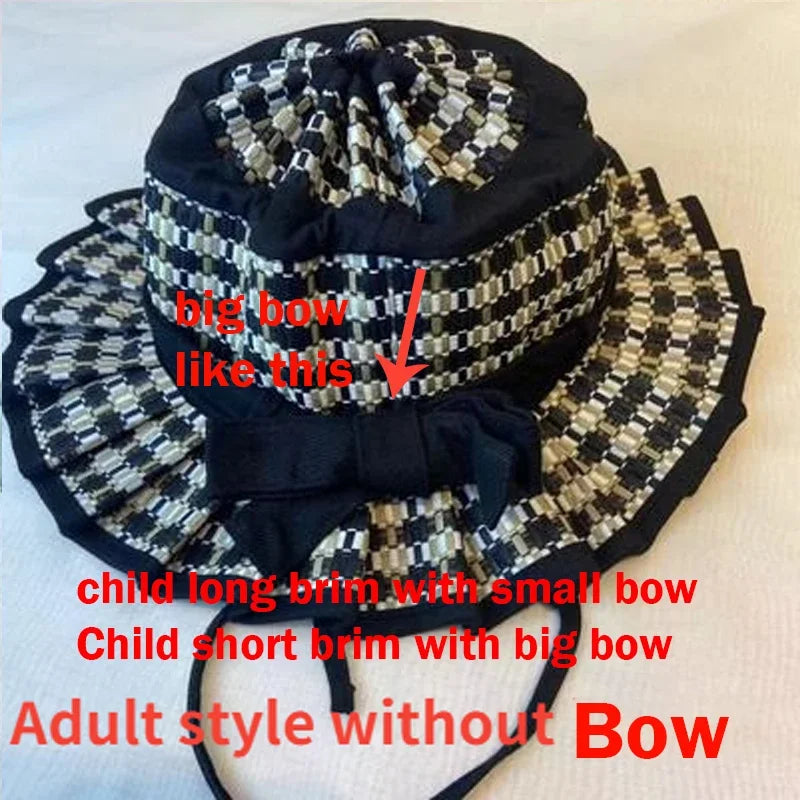 Panama Straw Sun Hat - Foldable Hand-Woven with Plaid Bow - Kids & Adults - photo 15