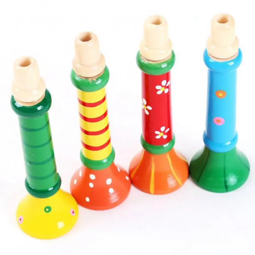 Wooden Toy Trumpet — Painted Horn Whistle for Kids | Montessori Music | 3Y+ - photo 4