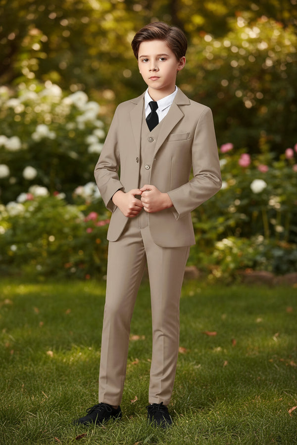 Boys Formal Suit 3-Piece 2-12Y — Notched Lapel Wedding Ring Bearer Outfit - photo 1