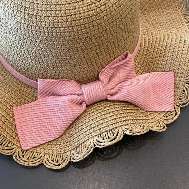 Kids Straw Sun Hat for Girls Summer Beach Cap 2-7 Years - photo 5
