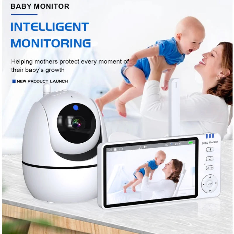 Wireless baby monitor 5 inch pan tilt camera with night vision audio