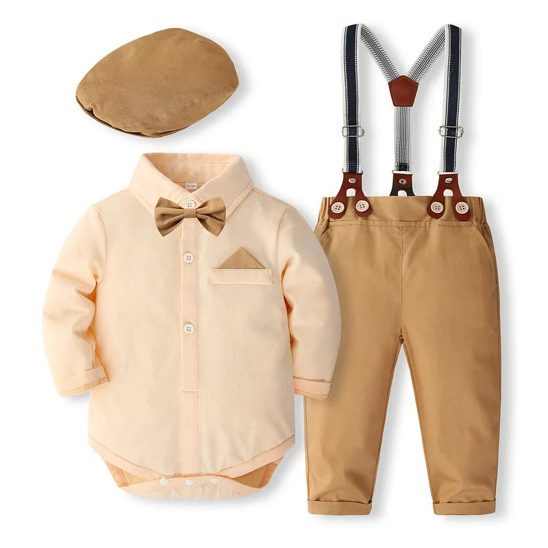 Baby Boy Cotton Gentleman Outfit 4-24M — Newborn Formal Set - photo 1