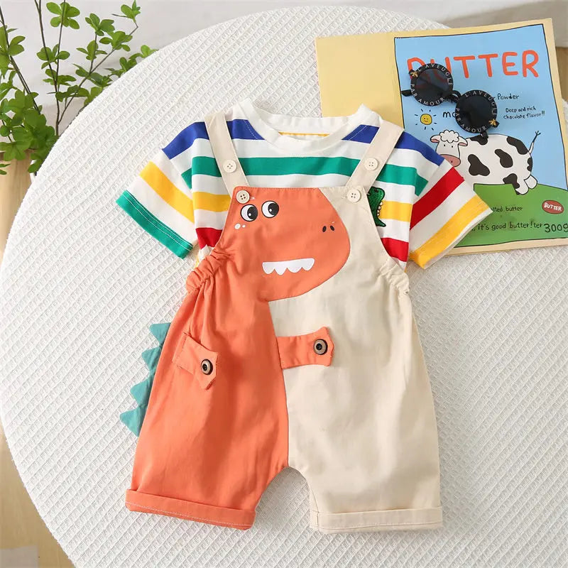 Boys Summer 2-Piece Set – Dinosaur Print T-Shirt & Shorts | 80–120cm - photo 3