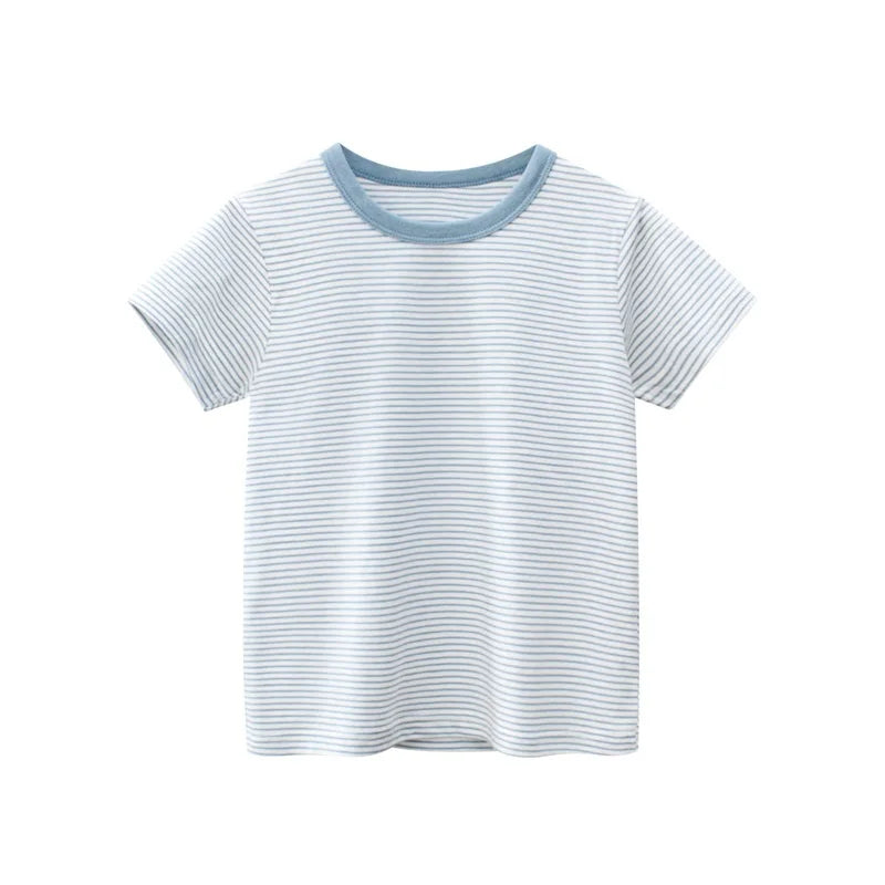 Kids' Korean-Style Striped T-Shirt – Short-Sleeve Cotton Tee | 2–9Y - photo 19