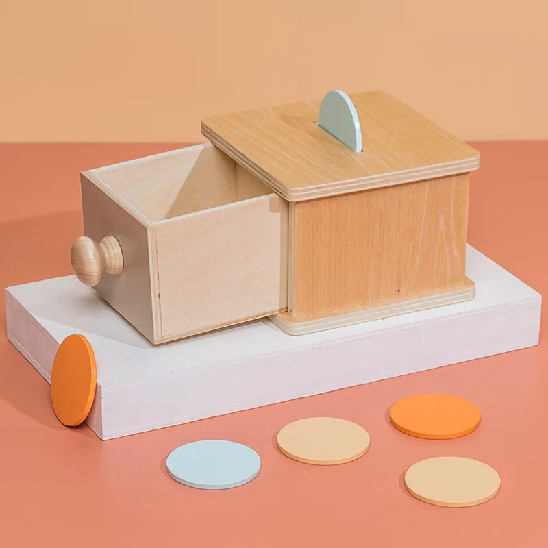 Montessori Wooden Activity Box — Coin, Ball & Drawer | 1-4Y - photo 7