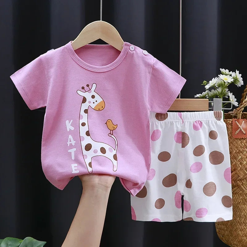Kids Cotton T-Shirt & Shorts Set 2-Piece | Unisex Summer Outfit | 9M–6-7Y - photo 1