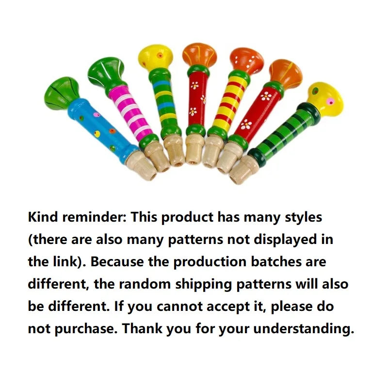 Wooden Toy Trumpet — Painted Horn Whistle for Kids | Montessori Music | 3Y+ - photo 2