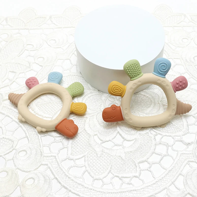 Baby dinosaur BPA-free silicone teething toy