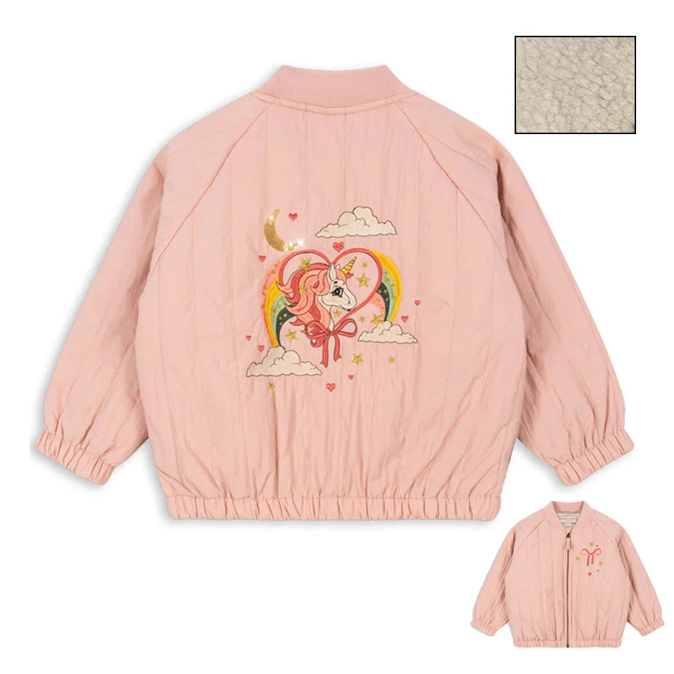 Baby Cotton Fleece Jacket — Lambswool Embroidered Coat | 6M–7Y