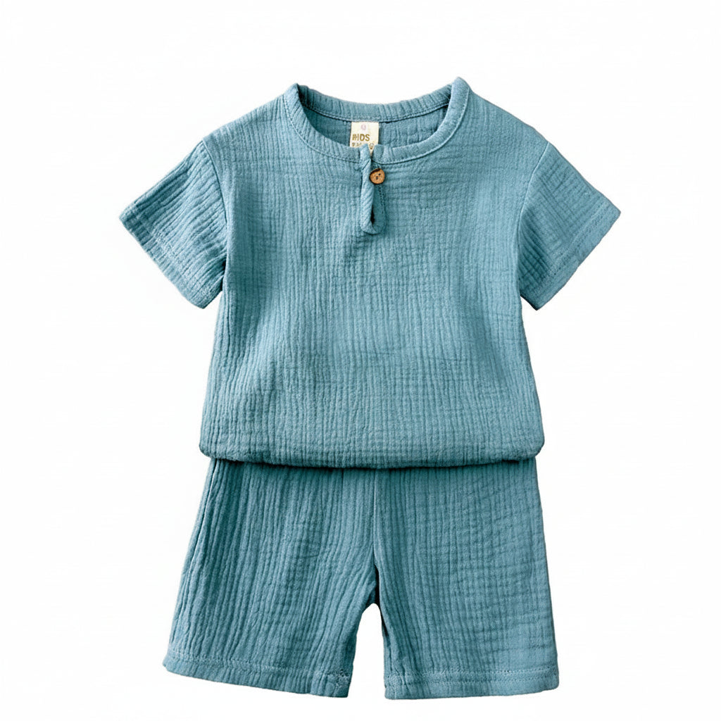 Boys Cotton Linen Top & Shorts Set 2-7Y - photo 1
